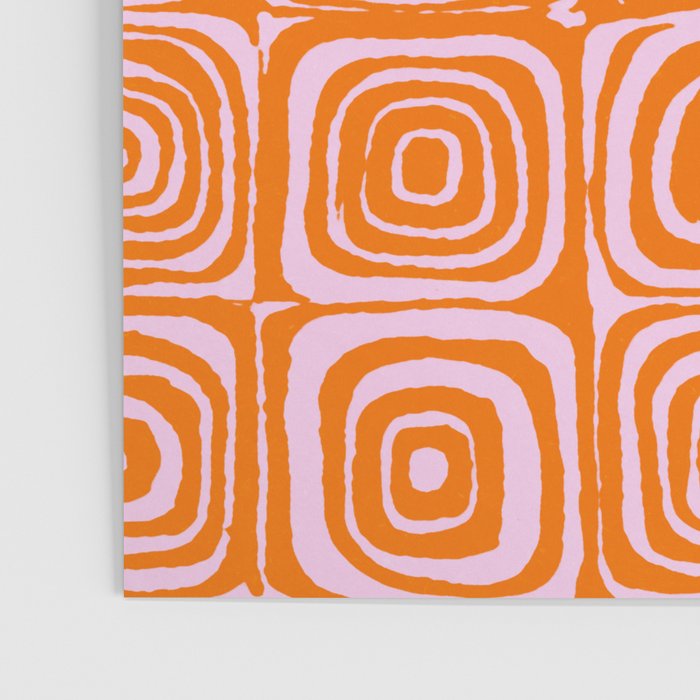 Pink Orange Groove - Retro 70s Spiral Pattern Poster Gallery Image 3