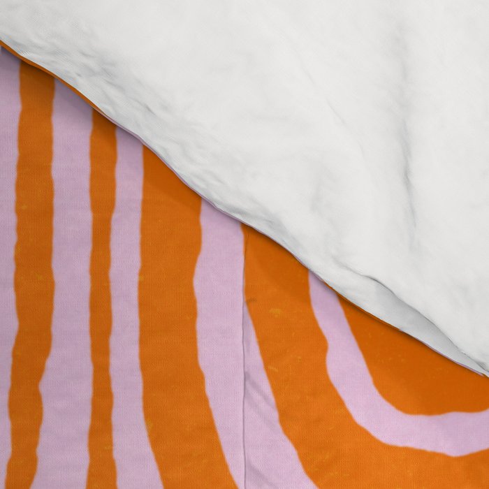 Pink Orange Groove - Retro 70s Spiral Pattern Comforter Gallery Image 4