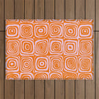 Pink Orange Groove - Retro 70s Spiral Pattern Outdoor Rug Gallery Image 1
