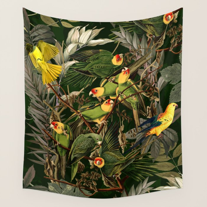 Floral and Birds XXXVI Wall Tapestry Gallery Image 4