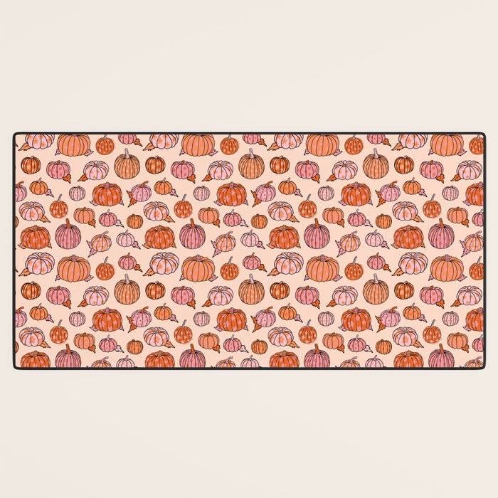 Flower Pumpkin Print Desk Mat Gallery Image 3