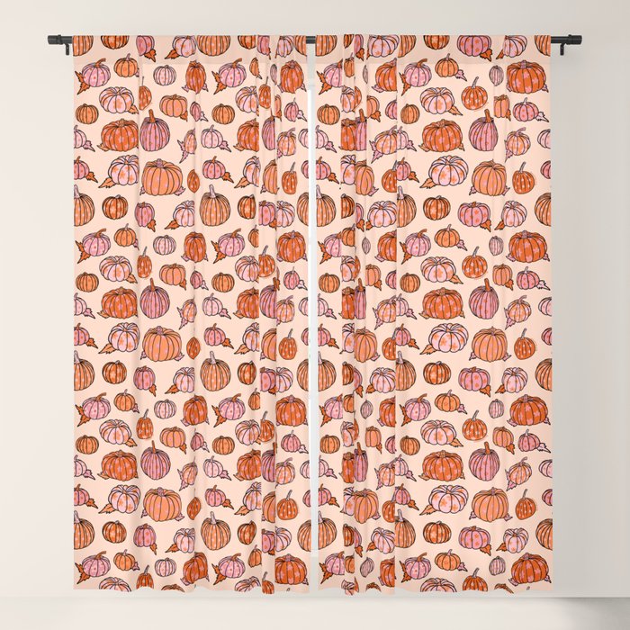 Flower Pumpkin Print Window Curtain Gallery Image 5