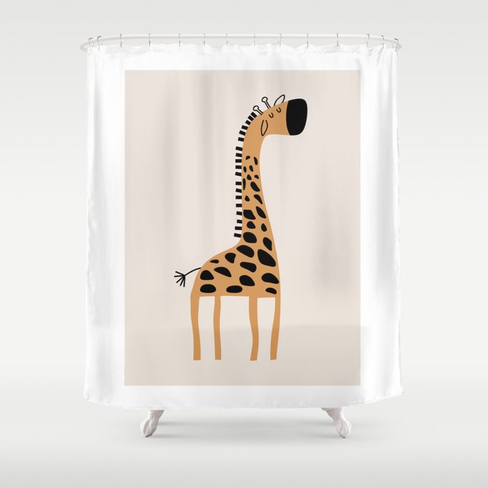 Nursery Wall Art, Safari Nursery Prints, Neutral Nursery Decor, Giraffe  Print Shower Curtain Gallery Image 1