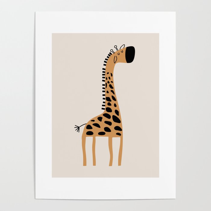 Nursery Wall Art, Safari Nursery Prints, Neutral Nursery Decor, Giraffe  Print Poster