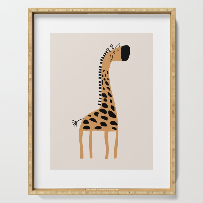 Nursery Wall Art, Safari Nursery Prints, Neutral Nursery Decor, Giraffe  Print Serving Tray Gallery Image 1