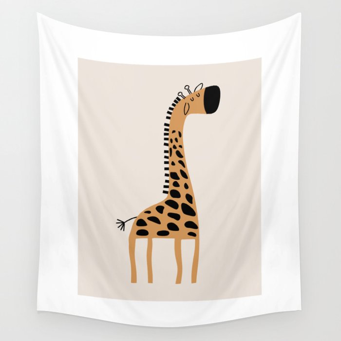 Nursery Wall Art, Safari Nursery Prints, Neutral Nursery Decor, Giraffe  Print Wall Tapestry Gallery Image 1