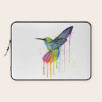 Hummingbird Rainbow Watercolor Laptop Sleeve Gallery Image 1