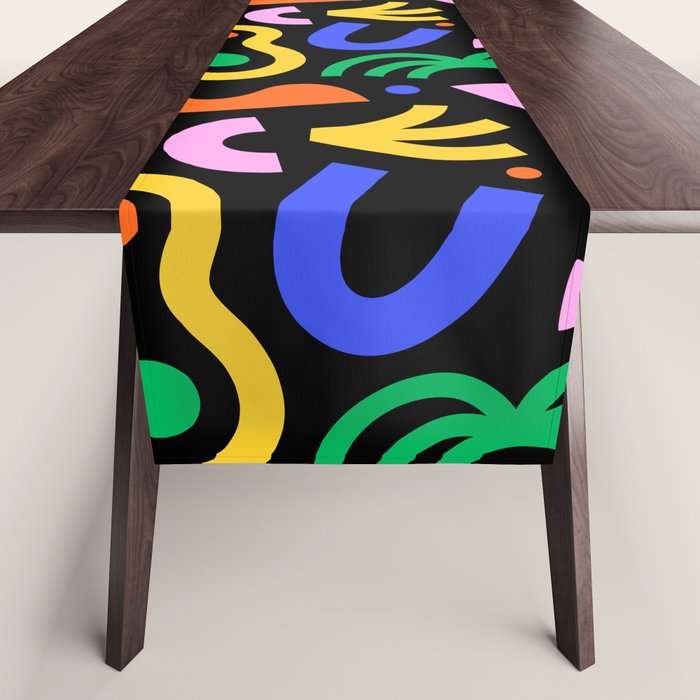 Creative colorful organic shape art pattern Table Runner Gallery Image 1