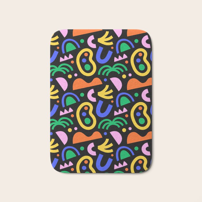 Creative colorful organic shape art pattern Bath Mat Gallery Image 1
