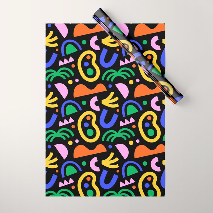 Creative colorful organic shape art pattern Wrapping Paper Gallery Image 1