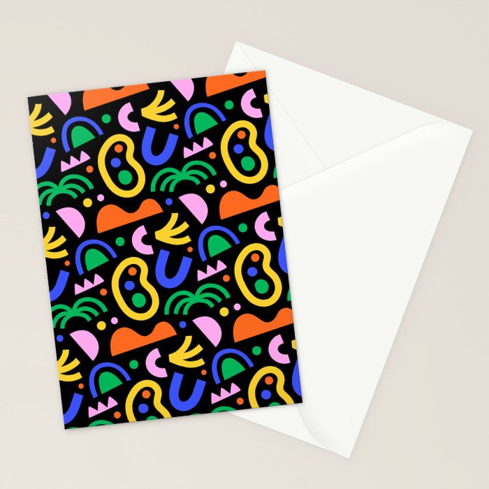Creative colorful organic shape art pattern Stationery Card Gallery Image 2