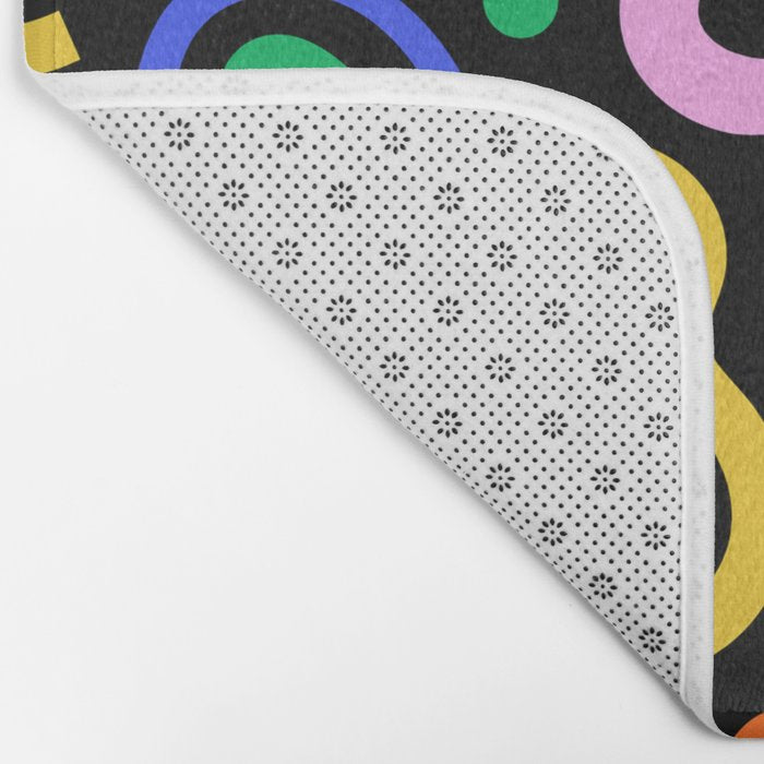 Creative colorful organic shape art pattern Bath Mat Gallery Image 2