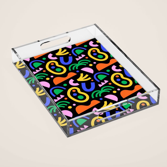Creative colorful organic shape art pattern Acrylic Tray Gallery Image 1