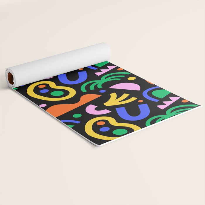 Creative colorful organic shape art pattern Yoga Mat Gallery Image 2