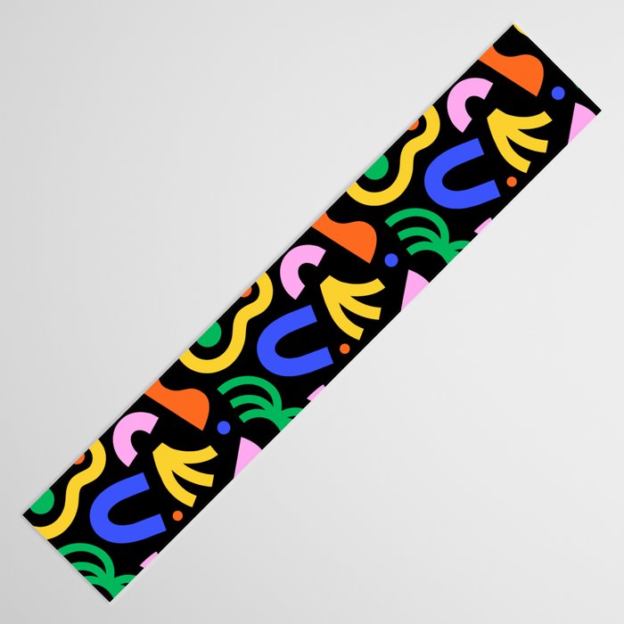 Creative colorful organic shape art pattern Table Runner Gallery Image 3