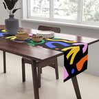 Creative colorful organic shape art pattern Table Runner Gallery Image 2