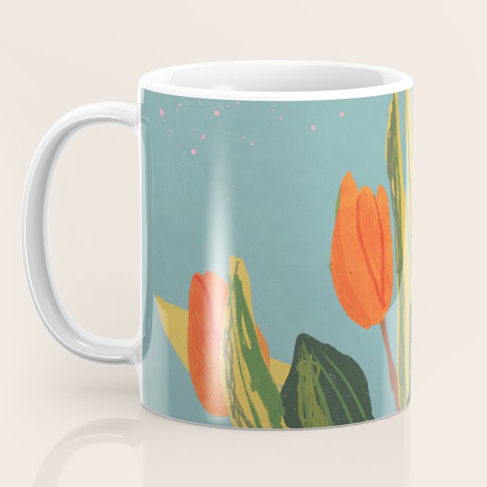 Red tulips in a vase Coffee Mug Gallery Image 3