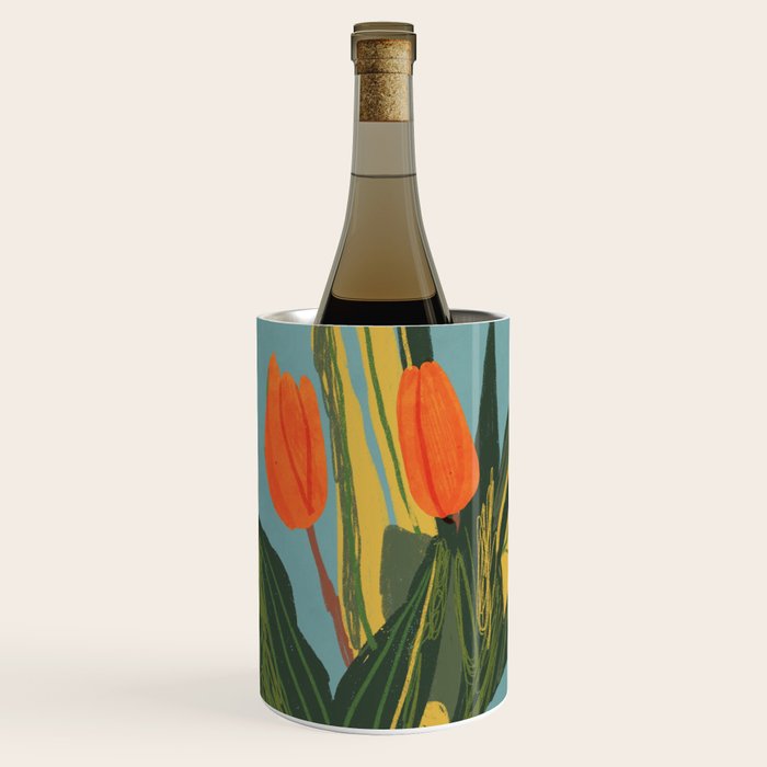 Red tulips in a vase Wine Chiller Gallery Image 1