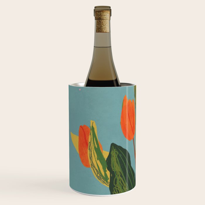 Red tulips in a vase Wine Chiller Gallery Image 2