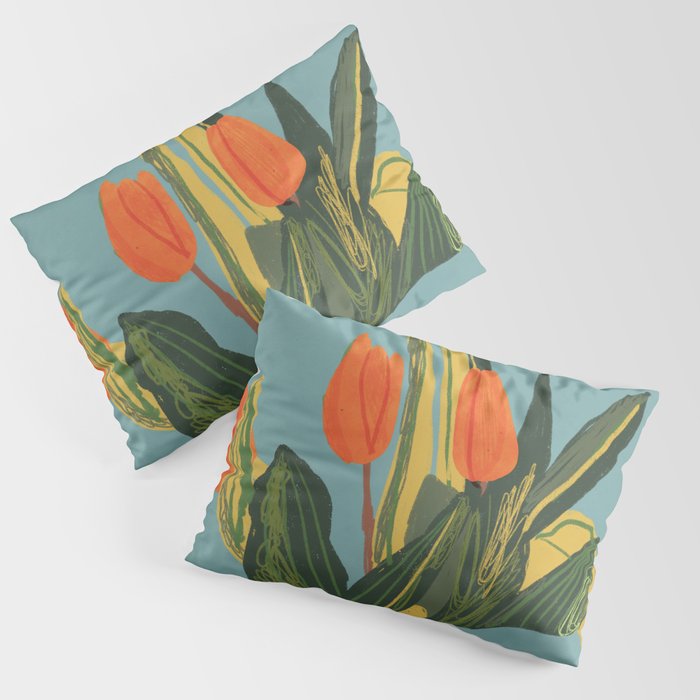 Red tulips in a vase Pillow Sham Gallery Image 3