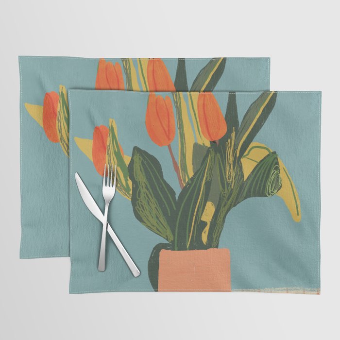 Red tulips in a vase Placemat Gallery Image 1