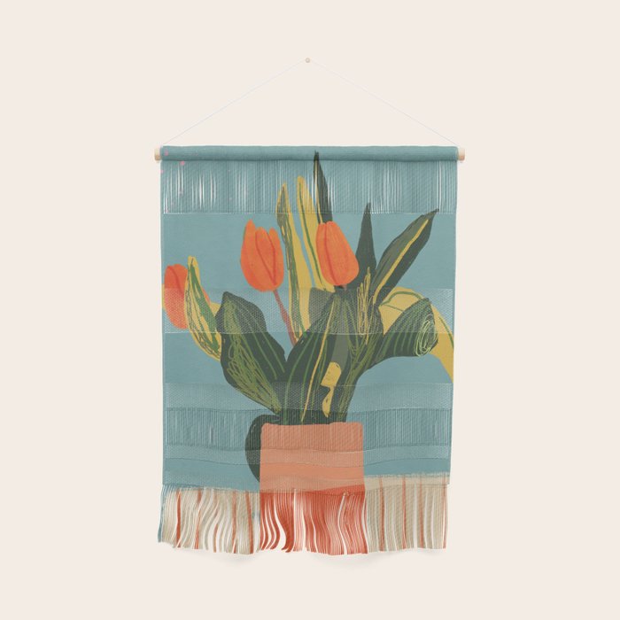 Red tulips in a vase Wall Hanging Gallery Image 1