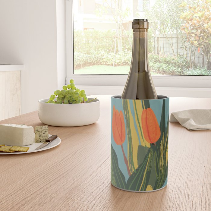 Red tulips in a vase Wine Chiller Gallery Image 4