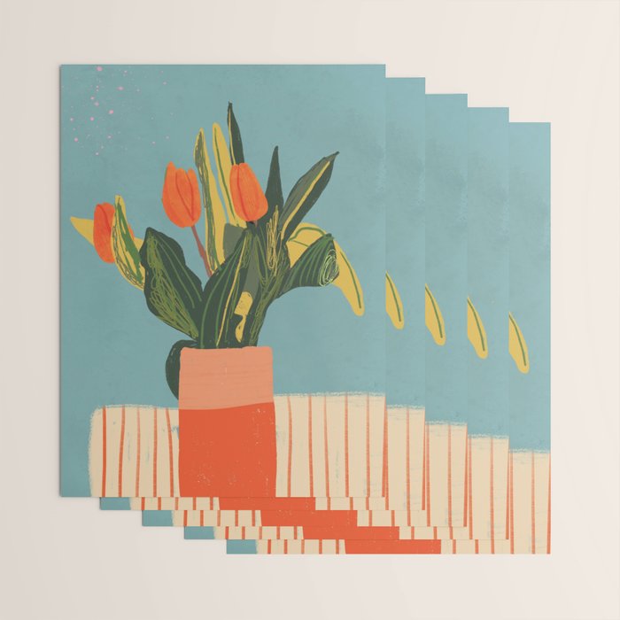 Red tulips in a vase Wrapping Paper Gallery Image 3