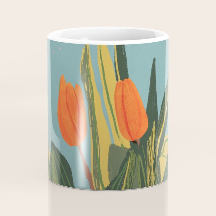 Red tulips in a vase Coffee Mug Gallery Image 4