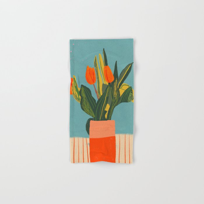 Red tulips in a vase Towels Gallery Image 1