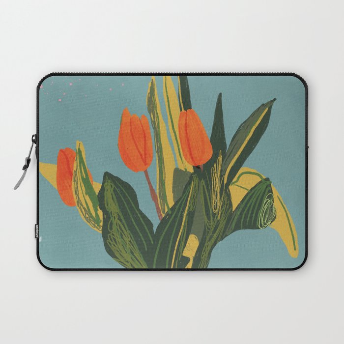 Red tulips in a vase Laptop Sleeve Gallery Image 1