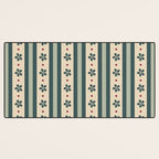 Green Stripes And Flowers Desk Mat Gallery Image 3