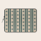 Green Stripes And Flowers Laptop Sleeve Gallery Image 1