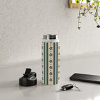 Green Stripes And Flowers Water Bottle Gallery Image 4