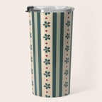 Green Stripes And Flowers Travel Mug Gallery Image 3
