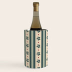 Green Stripes And Flowers Wine Chiller Gallery Image 2