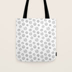 Black and white flower doodle art pattern Tote Bag Gallery Image 1