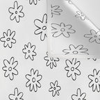 Black and white flower doodle art pattern Wall Tapestry Gallery Image 3