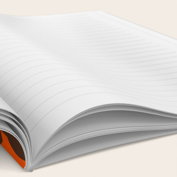 Mid Century Modern Loop Pattern in Retro 70s Dark Brown and Orange Notebook Gallery Image 2