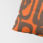 Mid Century Modern Loop Pattern in Retro 70s Dark Brown and Orange Pillow Sham Gallery Image 4