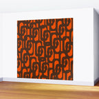 Mid Century Modern Loop Pattern in Retro 70s Dark Brown and Orange Wall Mural Gallery Image 2