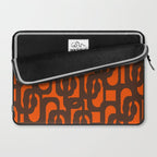 Mid Century Modern Loop Pattern in Retro 70s Dark Brown and Orange Laptop Sleeve Gallery Image 2