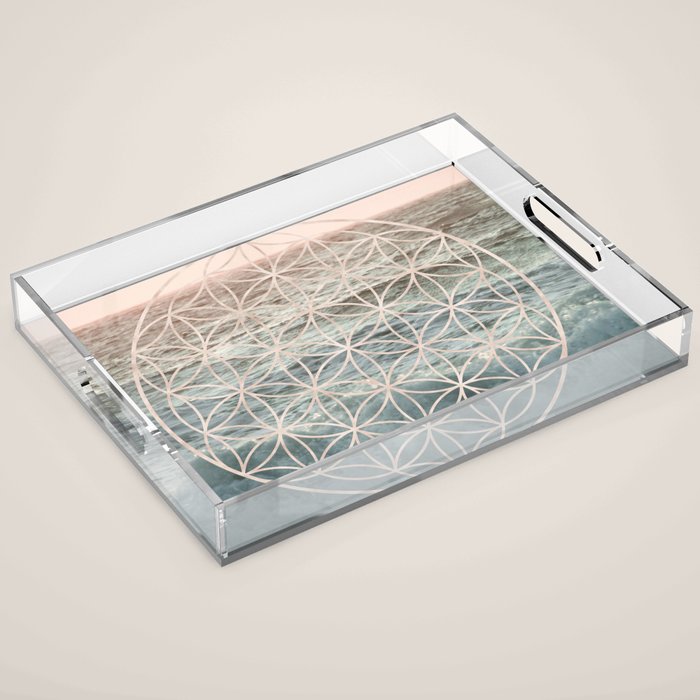 Mandala Flower of Life Sea Acrylic Tray Gallery Image 1