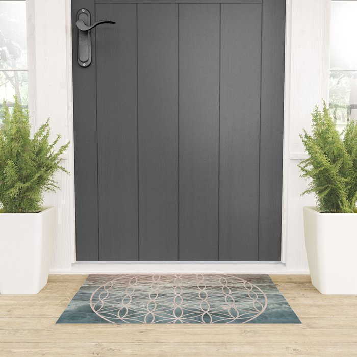Mandala Flower of Life Sea Welcome Mat Gallery Image 3