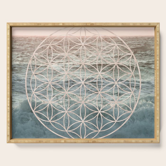 Mandala Flower of Life Sea Serving Tray Gallery Image 1