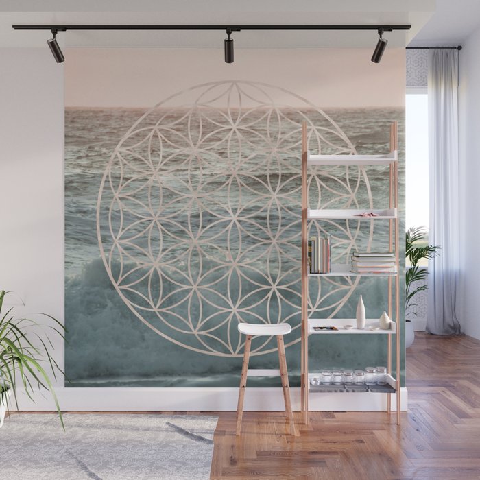 Mandala Flower of Life Sea Wall Mural Gallery Image 1