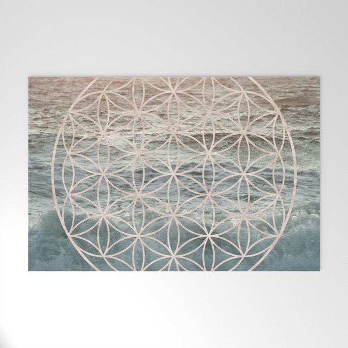 Mandala Flower of Life Sea Welcome Mat Gallery Image 1