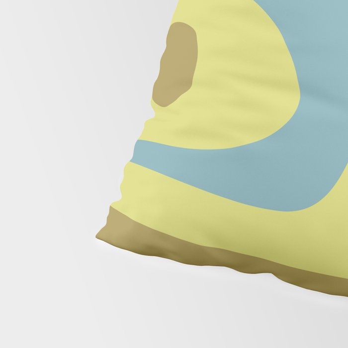 Mid Century Modern Retro Abstract Piquet Pattern in Guacamole Green and Blue Tones Pillow Sham Gallery Image 4