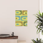 Mid Century Modern Retro Abstract Piquet Pattern in Guacamole Green and Blue Tones Poster Gallery Image 2