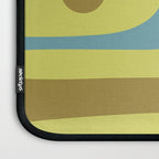 Mid Century Modern Retro Abstract Piquet Pattern in Guacamole Green and Blue Tones Laptop Sleeve Gallery Image 3